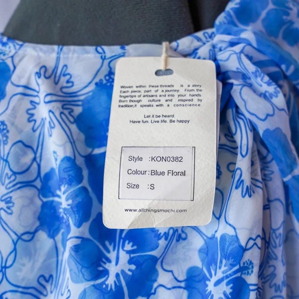 NWT Resortwear Blue Floral Maxi Dress - All Things Mochi | Size Small - Picture 7 of 9